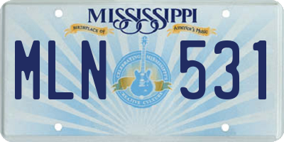 MS license plate MLN531