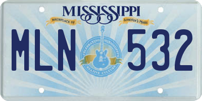 MS license plate MLN532