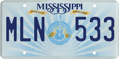 MS license plate MLN533