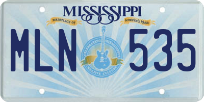 MS license plate MLN535