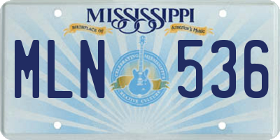MS license plate MLN536