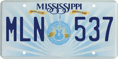 MS license plate MLN537
