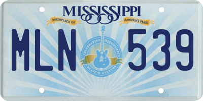 MS license plate MLN539