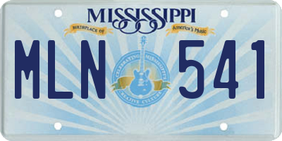 MS license plate MLN541