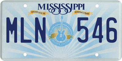MS license plate MLN546