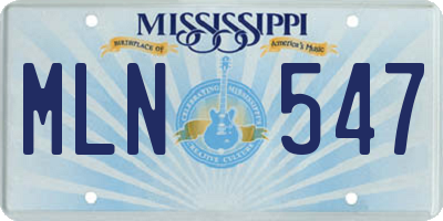 MS license plate MLN547
