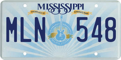 MS license plate MLN548
