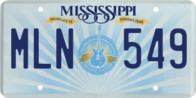 MS license plate MLN549