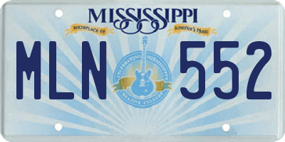 MS license plate MLN552