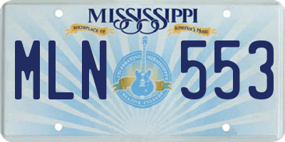 MS license plate MLN553