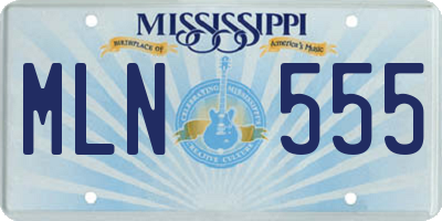 MS license plate MLN555