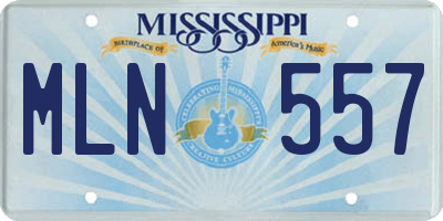 MS license plate MLN557