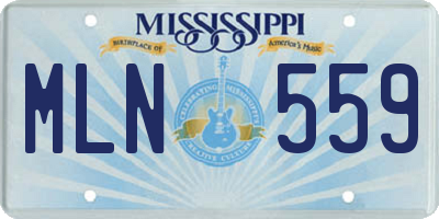 MS license plate MLN559