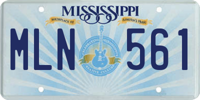 MS license plate MLN561