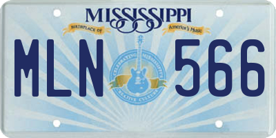 MS license plate MLN566