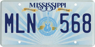 MS license plate MLN568