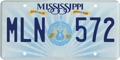 MS license plate MLN572