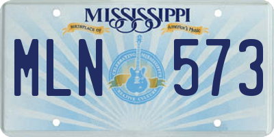 MS license plate MLN573