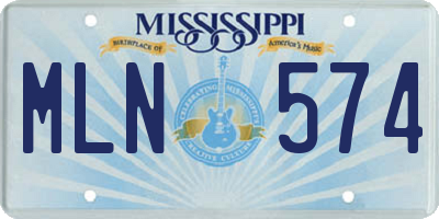 MS license plate MLN574