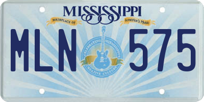 MS license plate MLN575