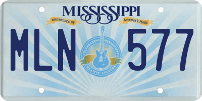 MS license plate MLN577