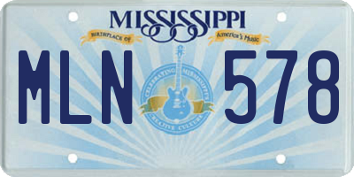 MS license plate MLN578