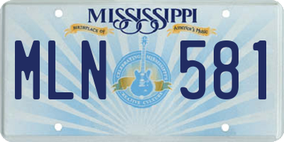 MS license plate MLN581