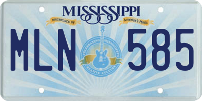 MS license plate MLN585