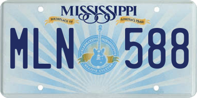 MS license plate MLN588