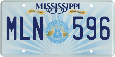 MS license plate MLN596