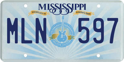 MS license plate MLN597