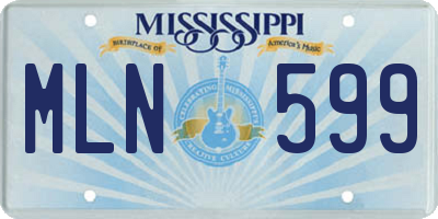 MS license plate MLN599