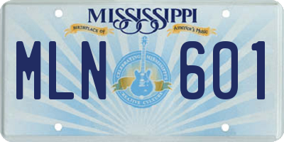 MS license plate MLN601