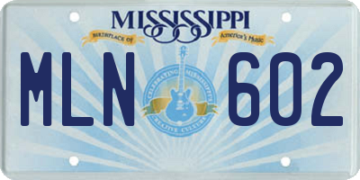 MS license plate MLN602