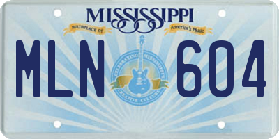 MS license plate MLN604
