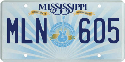 MS license plate MLN605