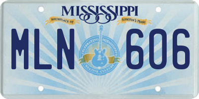MS license plate MLN606