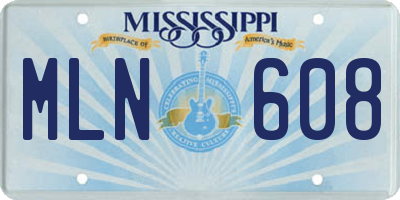 MS license plate MLN608
