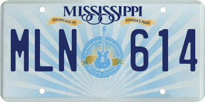 MS license plate MLN614