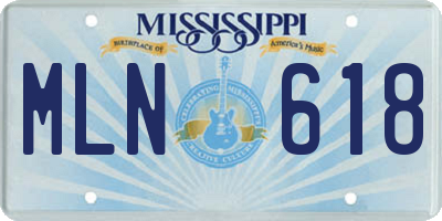 MS license plate MLN618