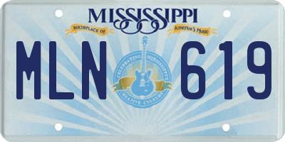 MS license plate MLN619