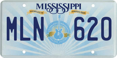 MS license plate MLN620