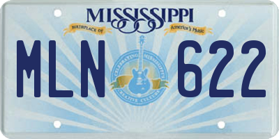 MS license plate MLN622