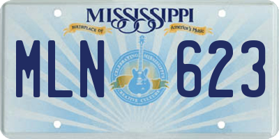 MS license plate MLN623