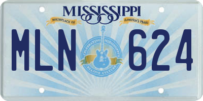 MS license plate MLN624
