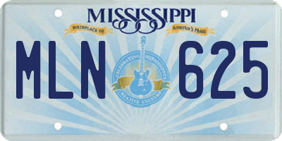 MS license plate MLN625