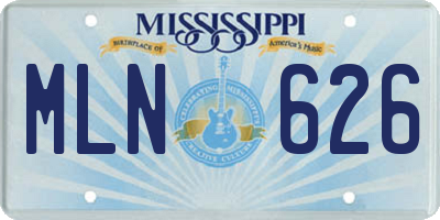 MS license plate MLN626
