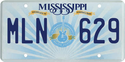 MS license plate MLN629