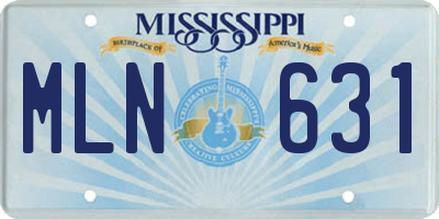 MS license plate MLN631