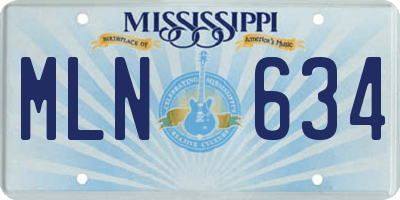 MS license plate MLN634